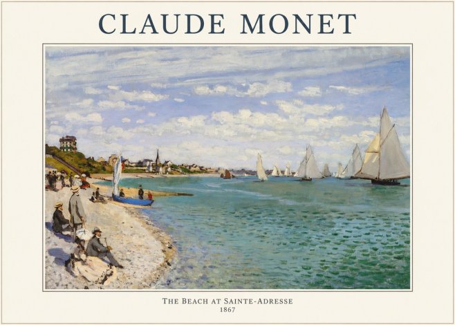 Monet The Beach at Sainte-adresse IV No1 - Plakat