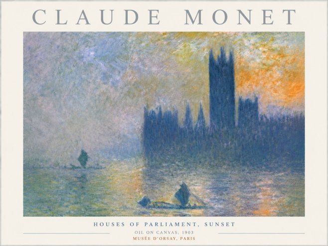 Monet Houses of Parliament, Sunset No4 - Plakat