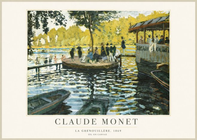 Monet La Grenouillère, 1869 No1 - Plakat