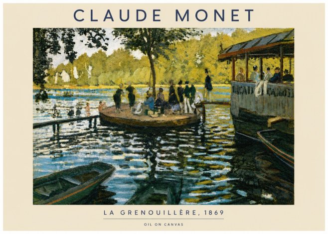 Monet La Grenouillère, 1869 No4 - Plakat