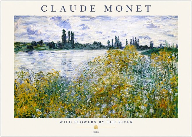 Monet Wild Flowers by the River No3 - Plakat