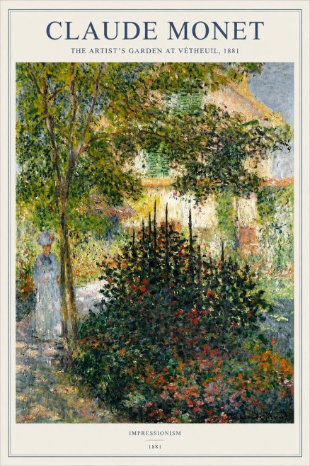 Monet The Artist's Garden at Vétheuil II No2 - Plakat