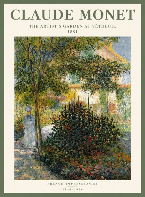 Monet The Artist's Garden at Vétheuil II No5 - Plakat