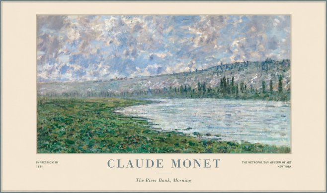 Monet The River Bank, Morning No1 - Plakat
