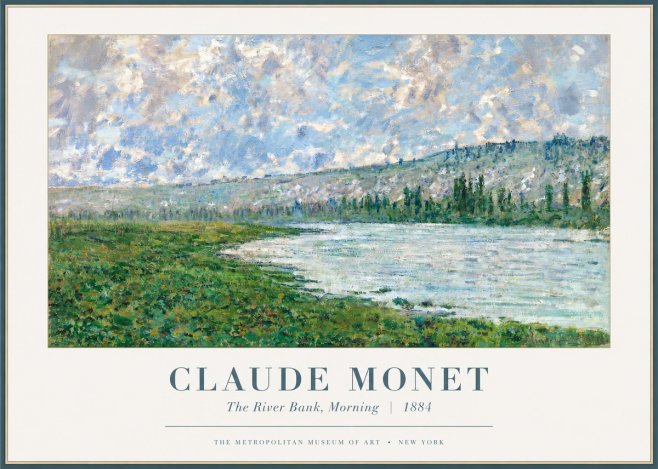 Monet The River Bank, Morning No2 - Plakat