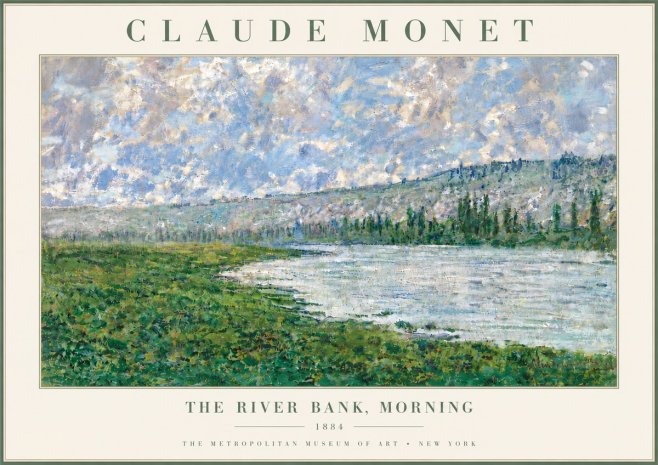 Monet The River Bank, Morning No6 - Plakat