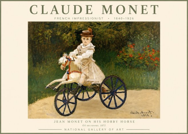 Monet Jean Monet on His Hobby Horse No2 - Plakat