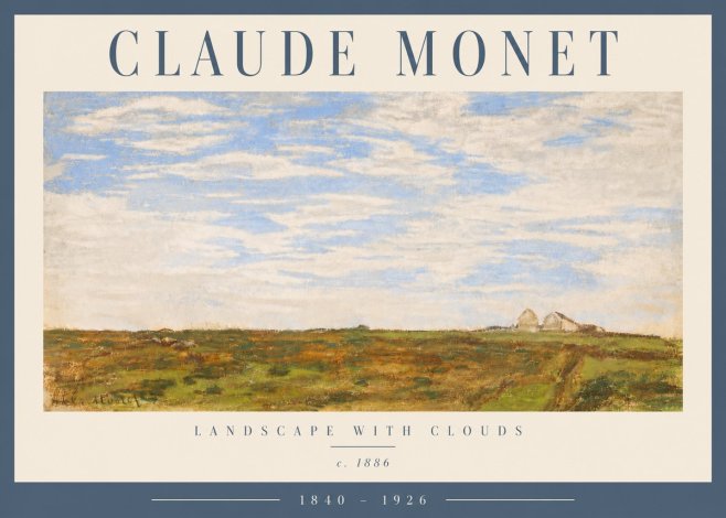 Monet Landscape with Clouds No5 - Plakat