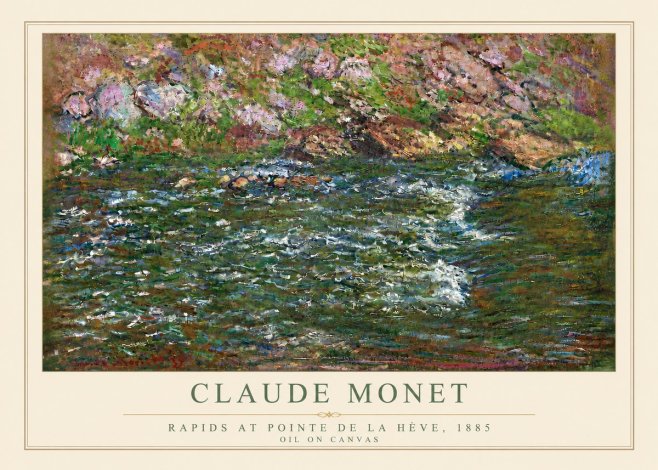 Monet Rapids at Pointe De La Hève, 1885 No4 - Plakat
