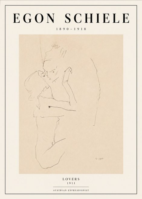 Schiele Lovers No3 - Plakat