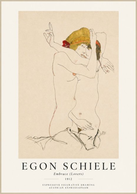 Schiele Embrace (Lovers) No1 - Plakat