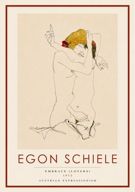 Schiele Embrace (Lovers) No3 - Plakat