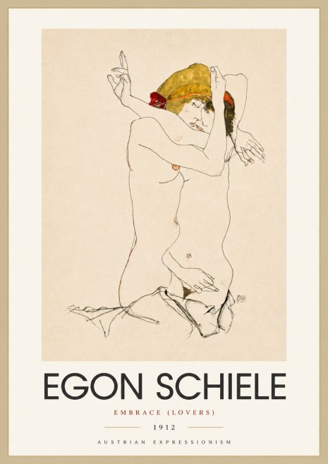 Schiele Embrace (Lovers) No4 - Plakat