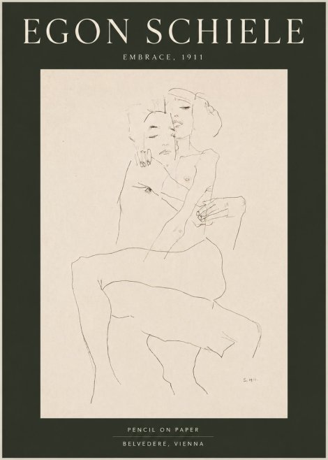Schiele Embrace, 1911 No4 - Plakat