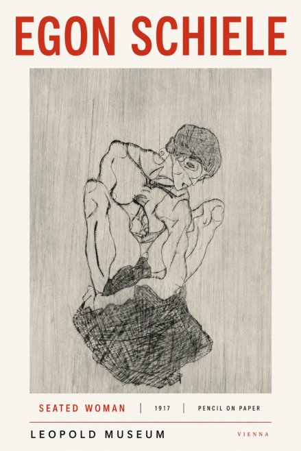 Schiele Seated Woman No3 - Plakat