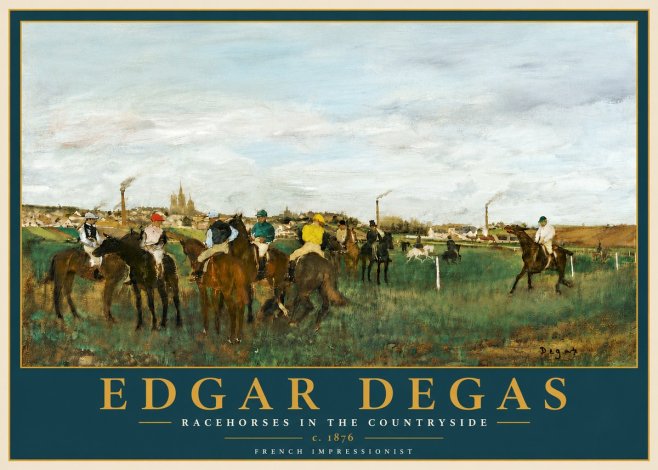 Edgar Degas Racehorses in the Countryside No6 - Plakat