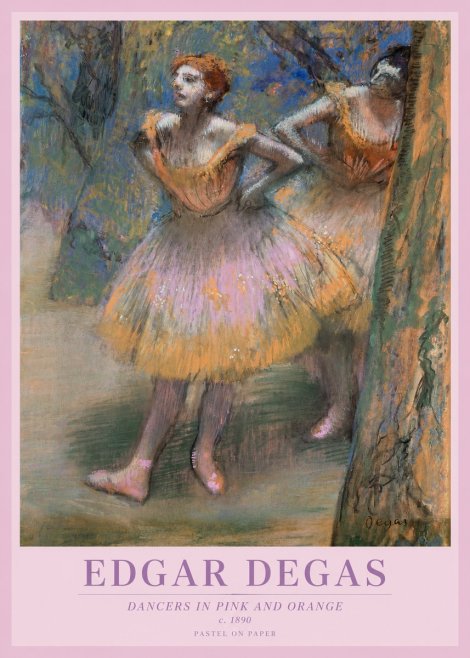 Edgar Degas Dancers in Pink and Orange No1 - Plakat