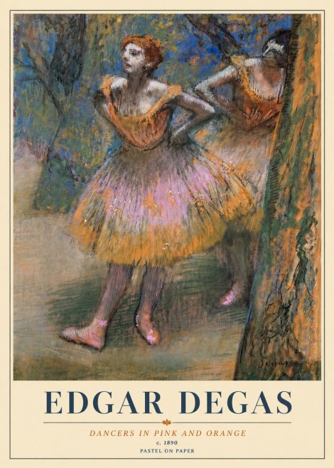 Edgar Degas Dancers in Pink and Orange No6 - Plakat