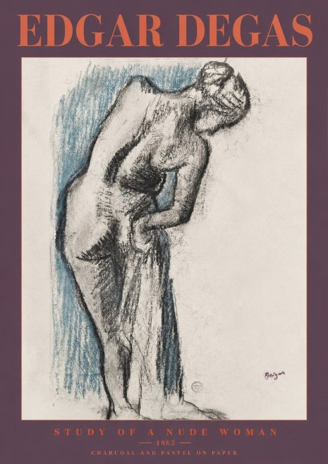 Edgar Degas Study of a Nude Woman II No2 - Plakat