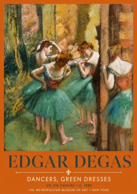Edgar Degas Dancers, Green Dresses No5 - Plakat