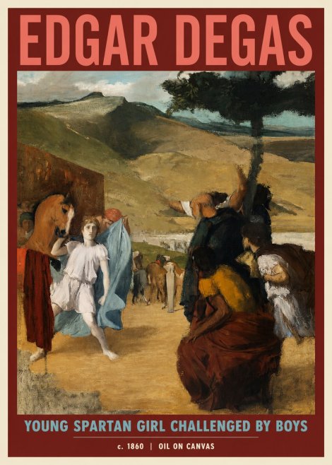 Edgar Degas Young Spartan Girl Challenged by Boys No2 - Plakat
