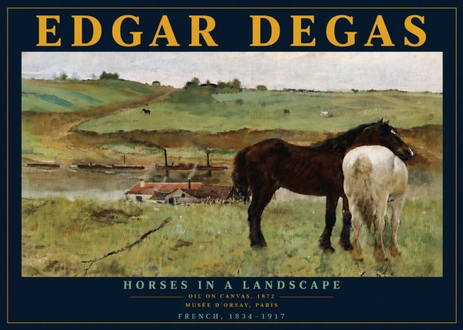 Edgar Degas Horses in a Landscape No6 - Plakat