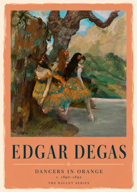 Edgar Degas Dancers in Orange No5 - Plakat