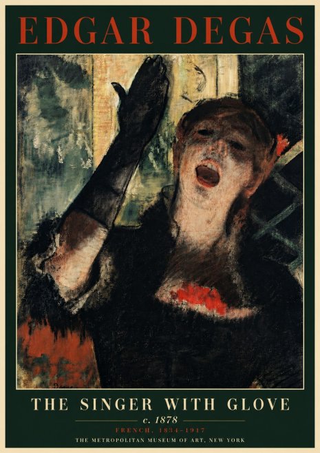 Edgar Degas The Singer with Glove No4 - Plakat