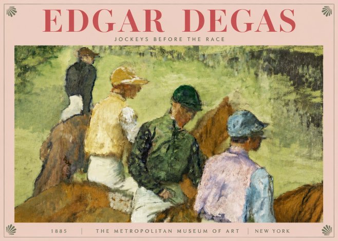 Edgar Degas Jockeys Before the Race No3 - Plakat