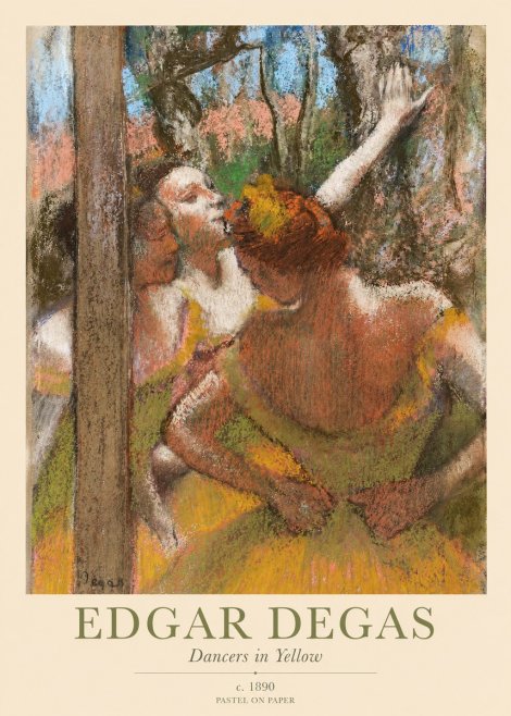 Edgar Degas Dancers in Yellow No1 - Plakat