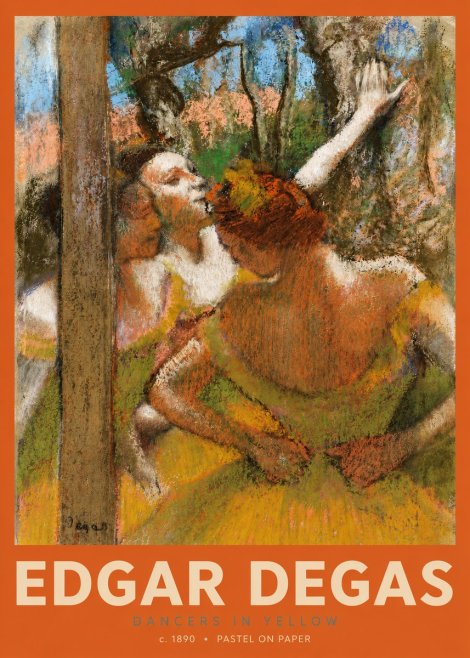 Edgar Degas Dancers in Yellow No2 - Plakat