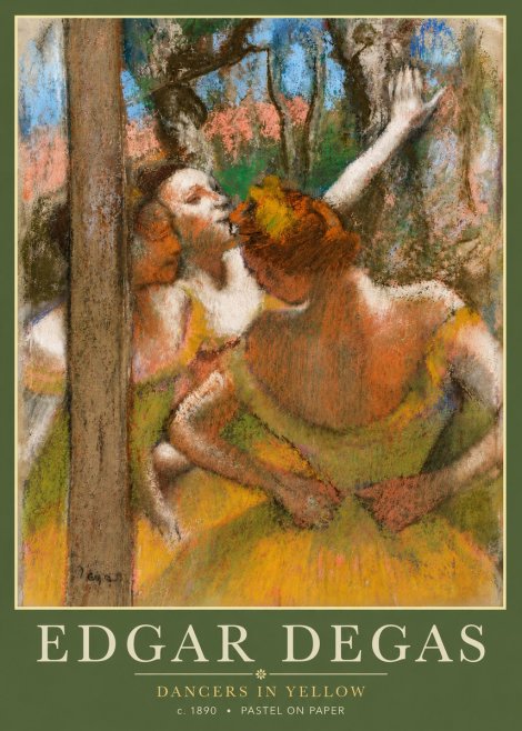 Edgar Degas Dancers in Yellow No5 - Plakat