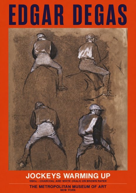 Edgar Degas Jockeys Warming Up No2 - Plakat