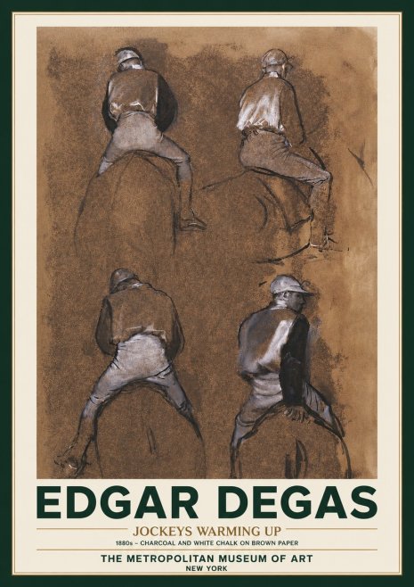 Edgar Degas Jockeys Warming Up No3 - Plakat