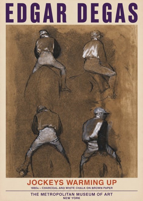Edgar Degas Jockeys Warming Up No4 - Plakat