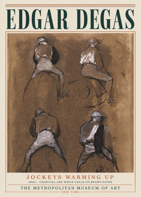 Edgar Degas Jockeys Warming Up No6 - Plakat