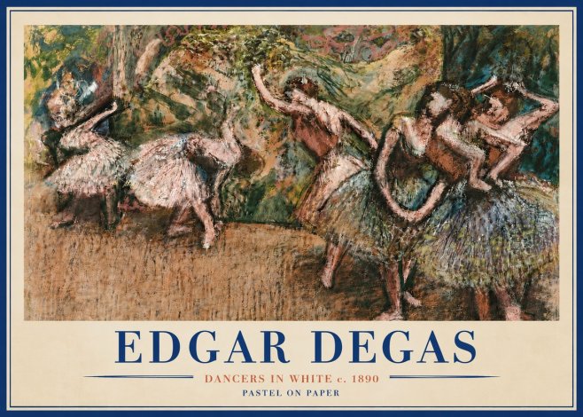 Edgar Degas Dancers in White C. 1890 No5 - Plakat