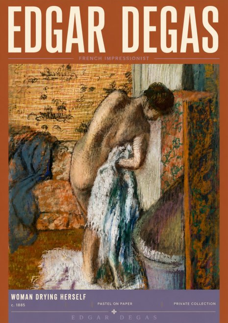 Edgar Degas Woman Drying Herself II No6 - Plakat
