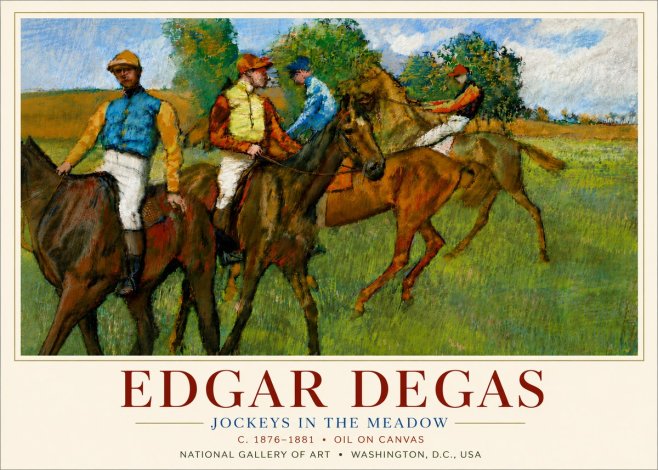 Edgar Degas Jockeys in the Meadow No6 - Plakat