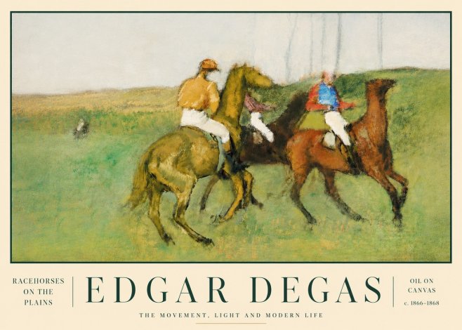 Edgar Degas Racehorses on the Plains No3 - Plakat