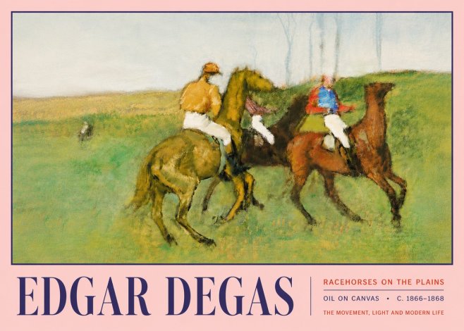 Edgar Degas Racehorses on the Plains No5 - Plakat