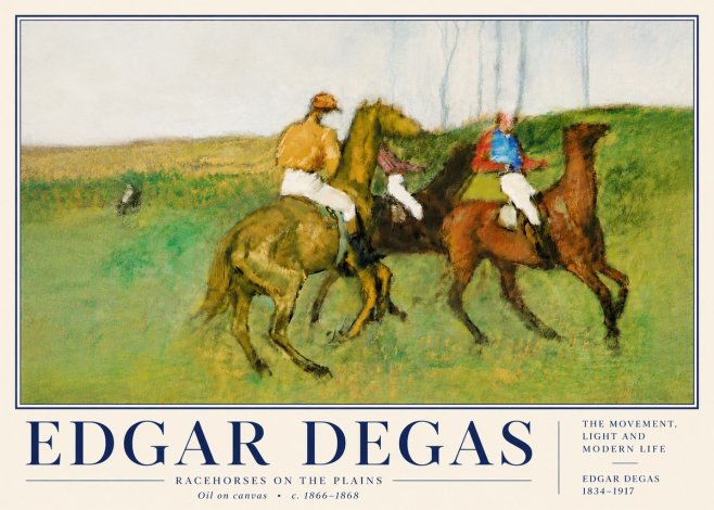 Edgar Degas Racehorses on the Plains No6 - Plakat