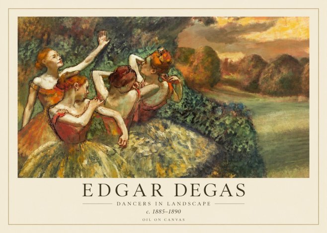 Edgar Degas Dancers in Landscape II No1 - Plakat