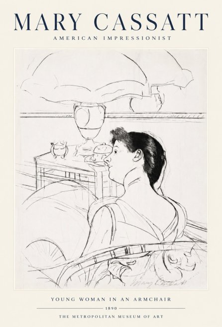 Mary Cassatt Young Woman in an Armchair No1 - Plakat