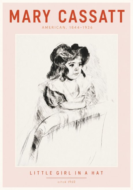 Mary Cassatt Little Girl in a Hat No4 - Plakat