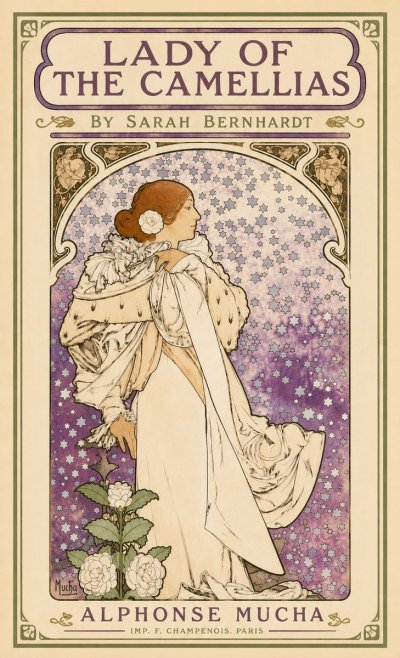 Mucha Lady of the Camellias No3 - Plakat