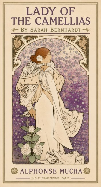 Mucha Lady of the Camellias No5 - Plakat