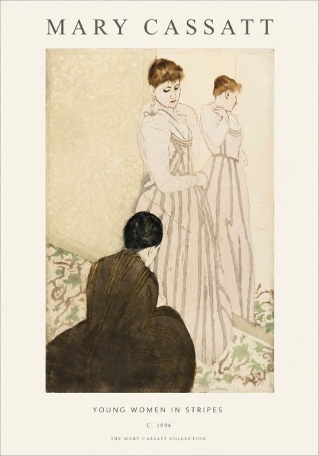 Mary Cassatt Young Women in Stripes No1 - Plakat