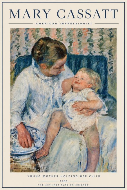 Mary Cassatt Young Mother Holding Her Child No3 - Plakat