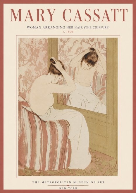 Mary Cassatt Woman Arranging Her Hair (the Coiffure) No5 - Plakat